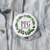 Personalisierte florale Monogramm-Frühlingsfolien Button (Beispiel)