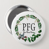 Personalisierte florale Monogramm-Frühlingsfolien Button (Vorne & Hinten)