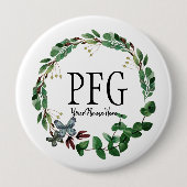 Personalisierte florale Monogramm-Frühlingsfolien Button (Vorderseite)