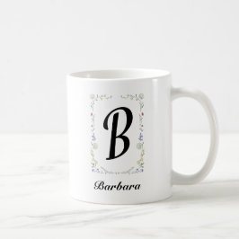 Personalisierte florale Monogramm für Mädchen Kaffeetasse