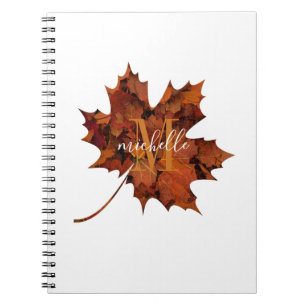 Personalisierte florale Monogramm Herbstblattleaf Notizblock