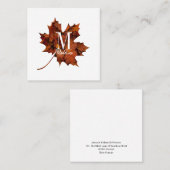 Personalisierte florale Monogramm Herbstblattleaf Quadratische Visitenkarte (Vorne/Hinten)