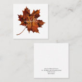 Personalisierte florale Monogramm Herbstblattleaf Quadratische Visitenkarte (Vorne/Hinten)