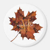 Personalisierte florale Monogramm Herbstleaf Magnet (Vorne)