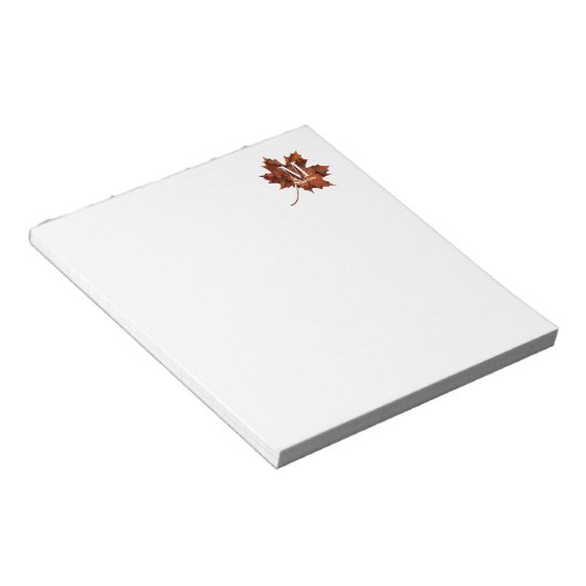 Personalisierte florale Monogramm Herbstleaf Notizblock (angewinkelt)