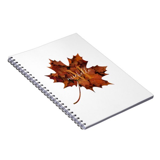 Personalisierte florale Monogramm Herbstleaf Notizblock (Rechte Seite)