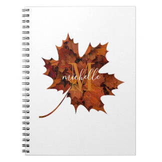 Personalisierte florale Monogramm Herbstleaf Notizblock