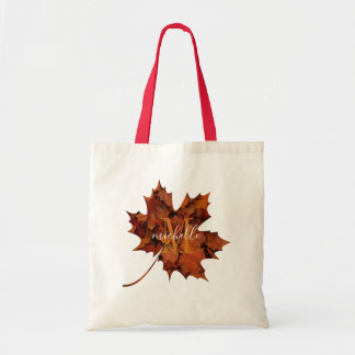 Personalisierte florale Monogramm Herbstleaf Tragetasche