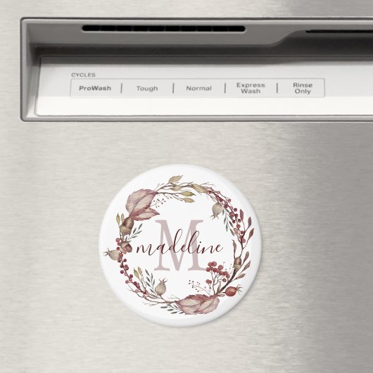 Personalisierte florale Monogramm Herzerkrankungen Magnet (In Situ (Geschirrspüler))