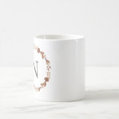 Personalisierte florale Monogramm-Kaffee-Tasse Kaffeetasse (Mittel)