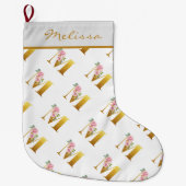 Personalisierte florale Monogramm Letter M Botanis Großer Weihnachtsstrumpf (Vorderseite)