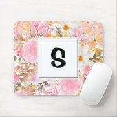 Personalisierte florale Monogramm mit anfänglicher Mousepad (Mit Mouse)