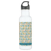 Personalisierte florale Monogramm/Name Edelstahlflasche (Vorderseite)