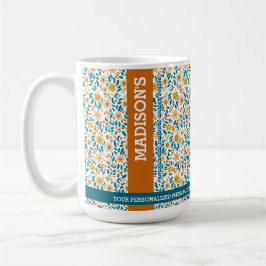 Personalisierte florale Monogramm/Name Kaffeetasse