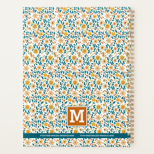 Personalisierte florale Monogramm/Name Planer (Rückseite)