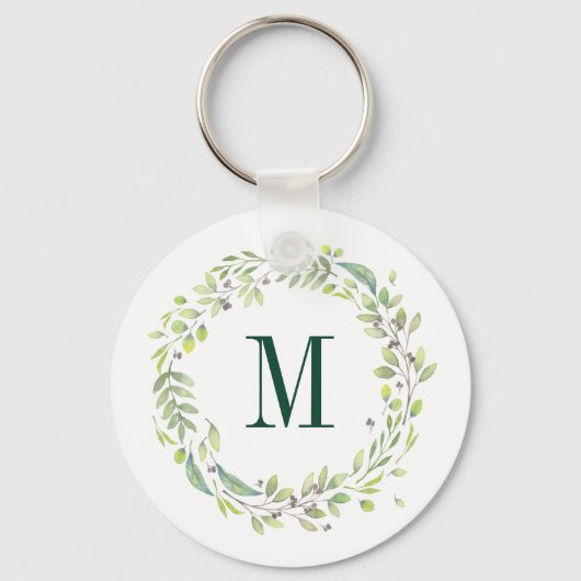 Personalisierte florale Monogramm Sommerfolie Schlüsselanhänger (Vorderseite)
