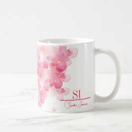 Personalisierte florale Monogramm-Tasse | Benutzer Kaffeetasse