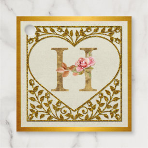 Personalisierte florale Monogramm von A bis Z Geschenkanhänger