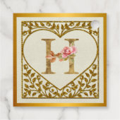 Personalisierte florale Monogramm von A bis Z Geschenkanhänger (Rückseite)