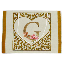 Personalisierte florale Monogramm von A bis Z Große Geschenktüte