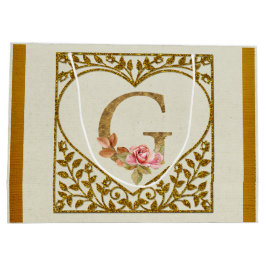 Personalisierte florale Monogramm von A bis Z Große Geschenktüte