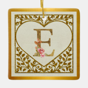 Personalisierte florale Monogramm von A bis Z Keramikornament
