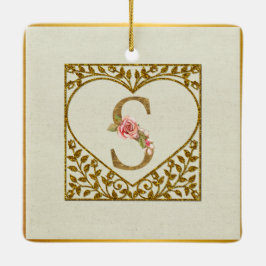 Personalisierte florale Monogramm von A bis Z Keramikornament