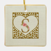 Personalisierte florale Monogramm von A bis Z Keramikornament (Vorderseite)