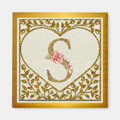 Personalisierte florale Monogramm von A bis Z Magnet (Vorne)