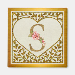 Personalisierte florale Monogramm von A bis Z Magnet