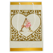 Personalisierte florale Monogramm von A bis Z Mittlere Geschenktüte (Vorderseite)