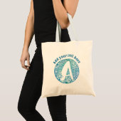 Personalisierte florale Monogramm von A bis Z Tragetasche (Vorderseite (Produkt))