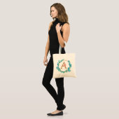 Personalisierte florale Monogramm von A bis Z Tragetasche (Vorderseite (Model))