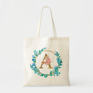 Personalisierte florale Monogramm von A bis Z Tragetasche