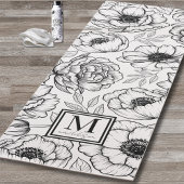 Personalisierte florale Monogramm Yogamatte