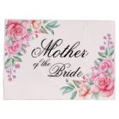 Personalisierte florale Pink Bride Band, für Bride Große Geschenktüte (Rückseite)