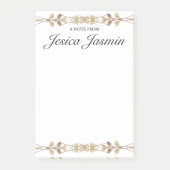Personalisierte florale Post-It-Notes mit Name Post-it Klebezettel (Vorderseite)