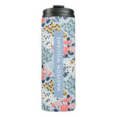 Personalisierte florale Reiseumarmung mit Namen Thermosbecher (Vorderseite)