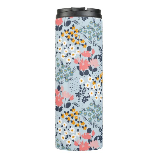 Personalisierte florale Reiseumarmung mit Namen Thermosbecher (Rückseite)