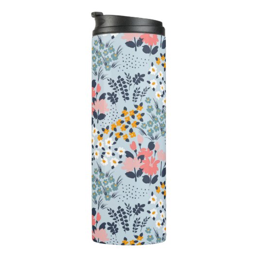 Personalisierte florale Reiseumarmung mit Namen Thermosbecher (Nach rechts gedreht)