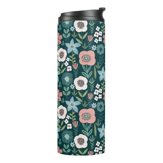 Personalisierte florale Reiseumarmung mit Namen Thermosbecher (Nach links gedreht)