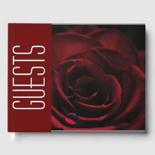 Personalisierte florale ROTE ROSE Gästebuch