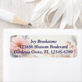 Personalisierte florale Rücksendeadressen-Aufklebe (Insitu)
