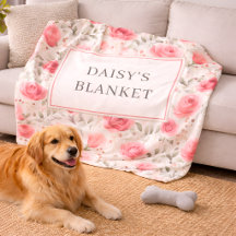 Personalisierte Florale Sherpa-Hundedecke