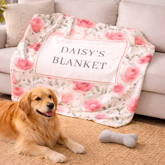 Personalisierte Florale Sherpa-Hundedecke Sherpadecke