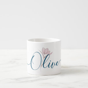 Personalisierte Florale Skizze Wasserfarbe Espress Espressotasse