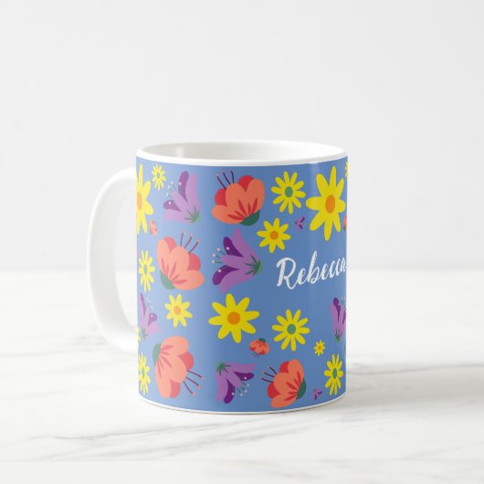 Personalisierte florale Tasse (Vorderseite Links)