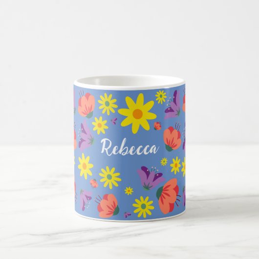 Personalisierte florale Tasse (Mittel)