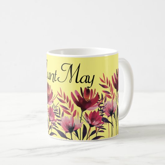 Personalisierte florale Tasse - Anpassbare Blume T (VorderseiteRechts)