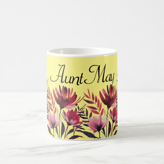 Personalisierte florale Tasse - Anpassbare Blume T (Mittel)